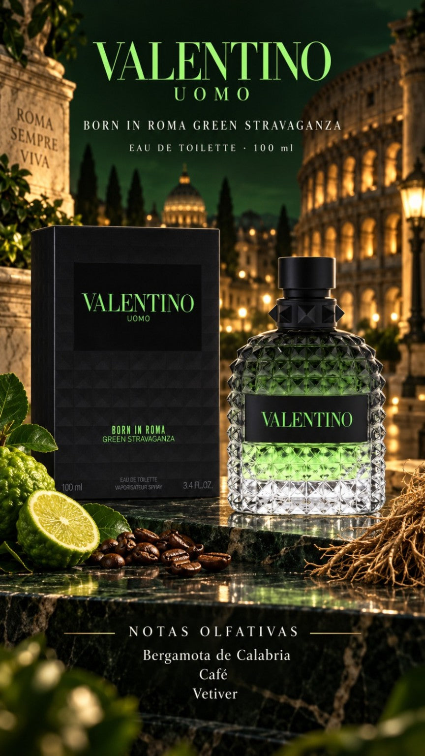 Valentino Uomo Born in Roma Green Stravaganza Eau de Toilette 100 ml