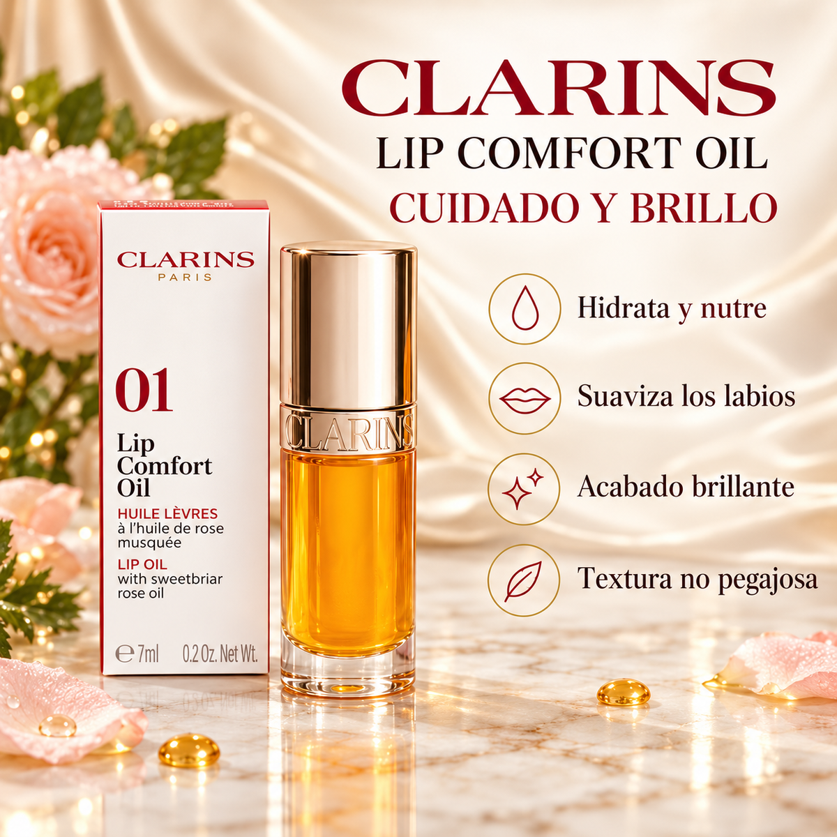 Aceite labial Clarins Lip Comfort Oil 01 Honey 7 mL