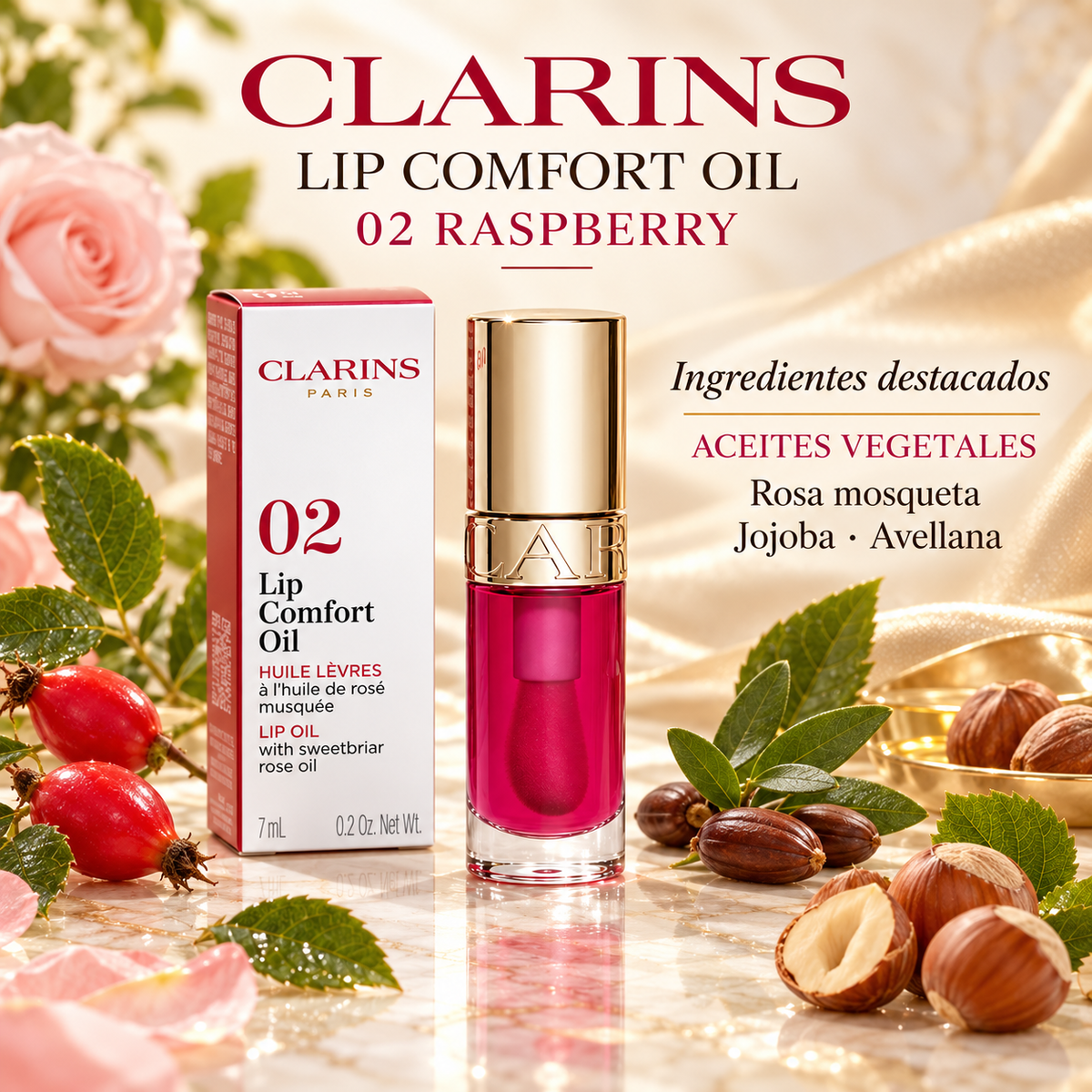 Clarins Lip Comfort Oil 02 Raspberry 7 mL