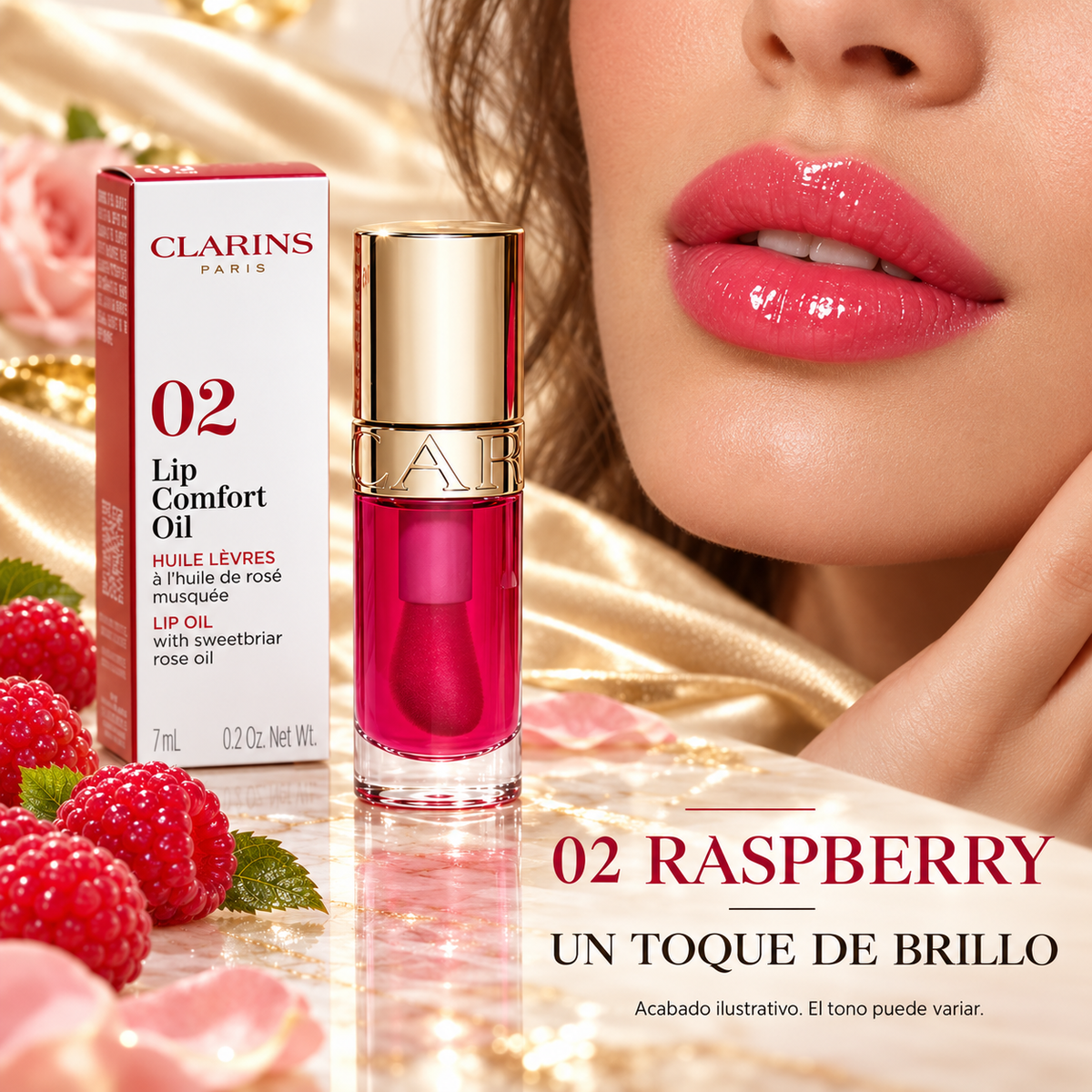 Clarins Lip Comfort Oil 02 Raspberry 7 mL
