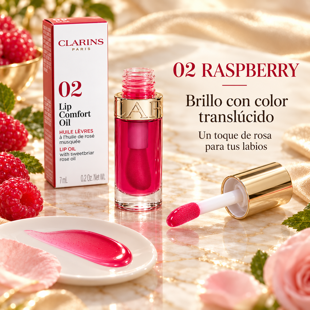 Clarins Lip Comfort Oil 02 Raspberry 7 mL