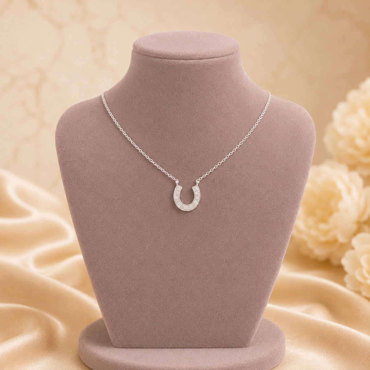 Collar Dije Herradura con Zircones Plata de Ley 925