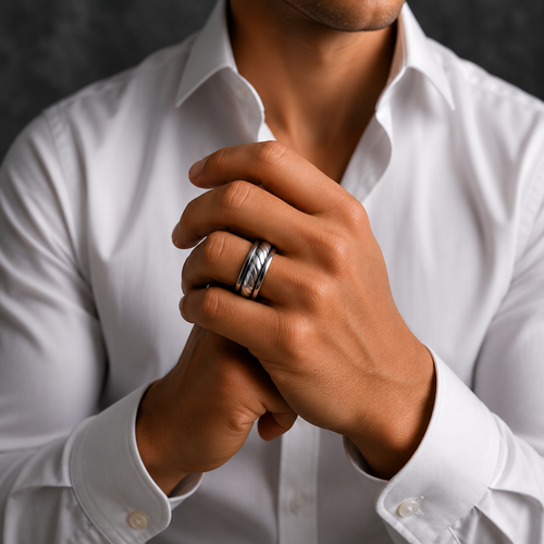 Anillo Cable Trenzado en Plata de Ley 925 | Diseño Náutico para Hombre