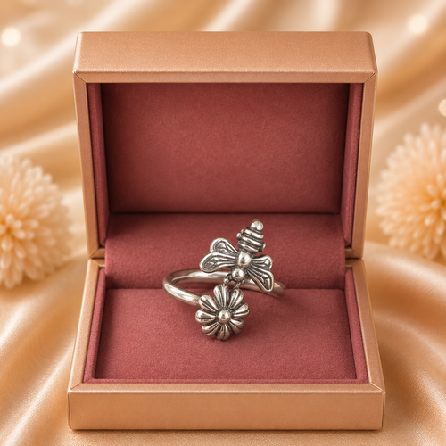Anillo Abeja y Margarita Plata 925 | Joyería Fina para Mujer