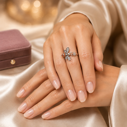Anillo Abeja con Estrella Plata 925 y Zirconia | Joyería Fina para Mujer