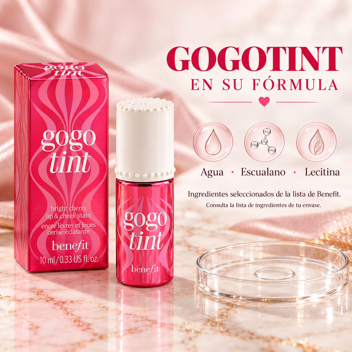 Tinte líquido Benefit Gogo Tint para labios y mejillas